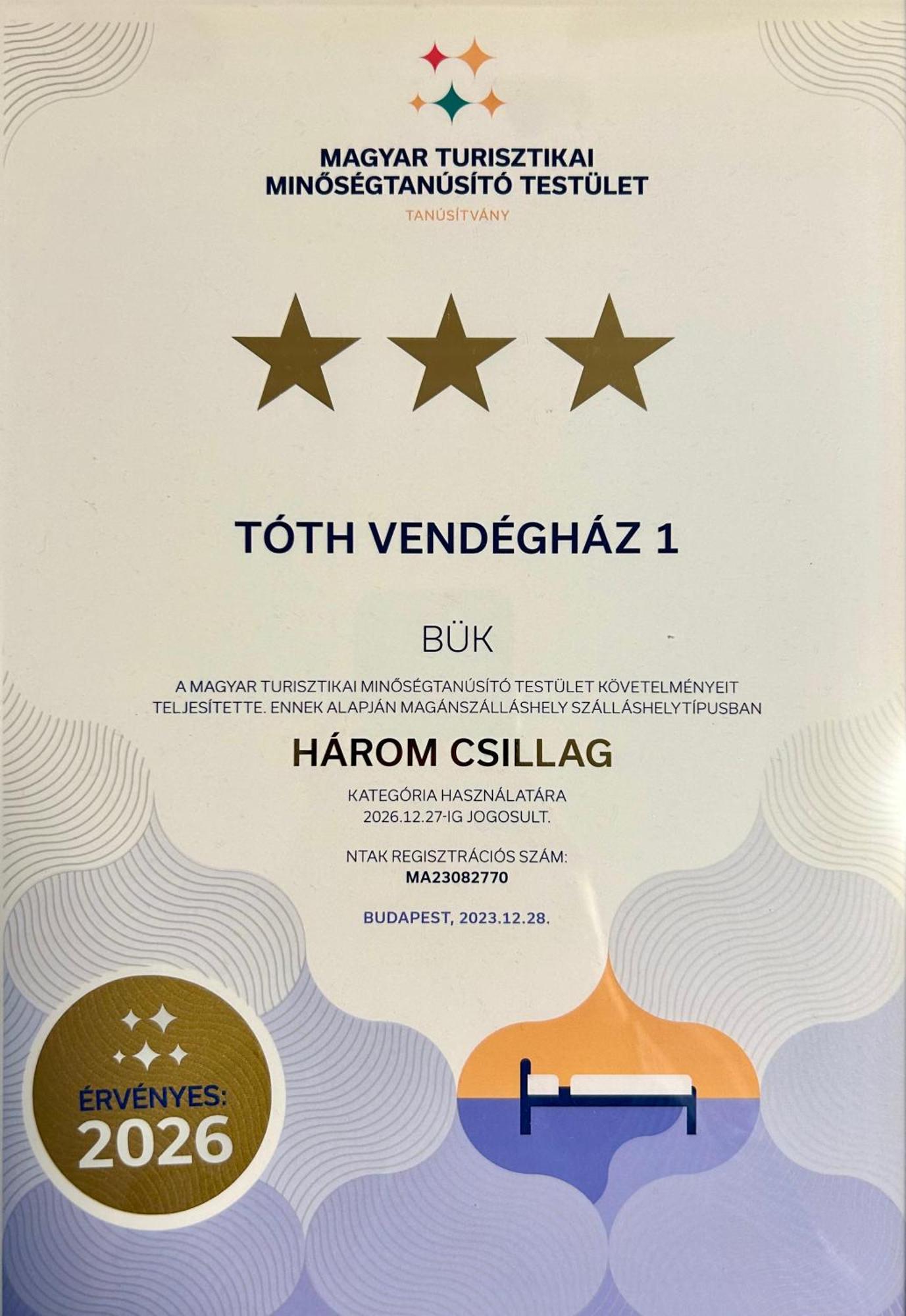 Toth Vendeghaz Hotel Bük Exterior foto